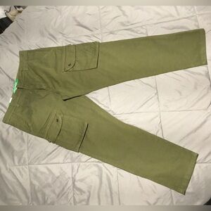 United Colors Of Benetton Men's Olive Green Cargo Pants. NEW